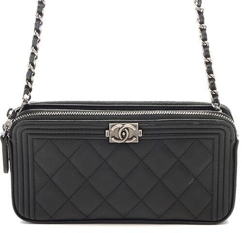 Chanel boy wallet with chain